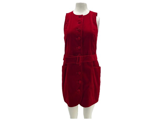 SéZane Redais Kleid aus rotem Samt