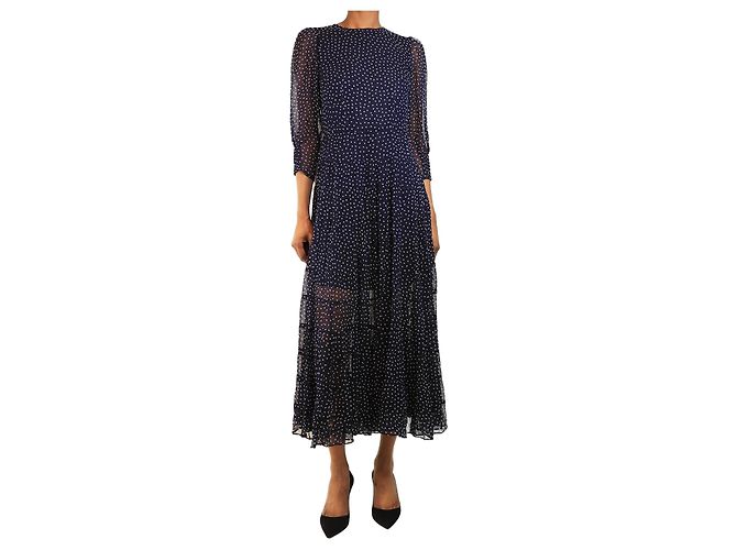 Autre Marque Dunkelblaues Kleid mit Polka Dots - Größe XXS