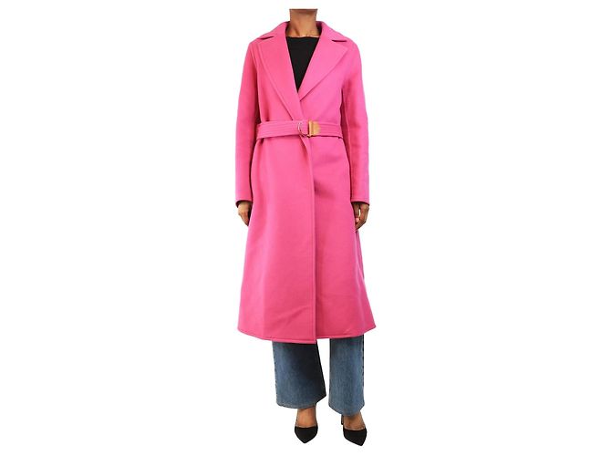 Louis Vuitton Pink belted wool coat - size S