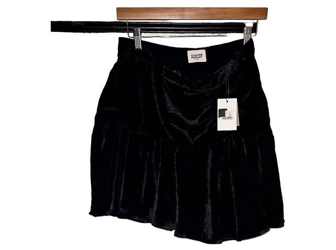 Claudie Pierlot Schwarzer Samt Minirock