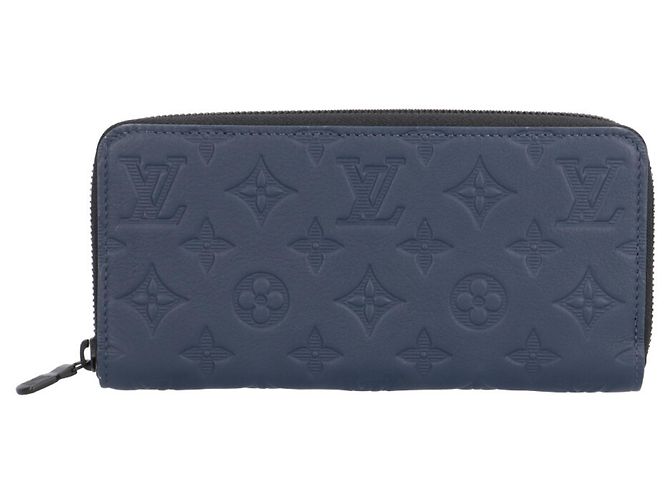 Louis Vuitton Zippy Wallet Horizontal in Monogram Shadow Multiple colors Navy blue