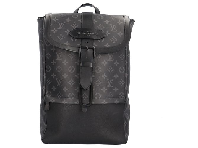 Louis Vuitton Saumur Backpack Monogram Eclipse Brown Black