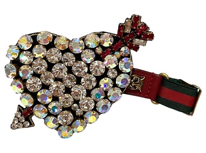 Bracciale Gucci Pierced Heart Charm Rosso Verde