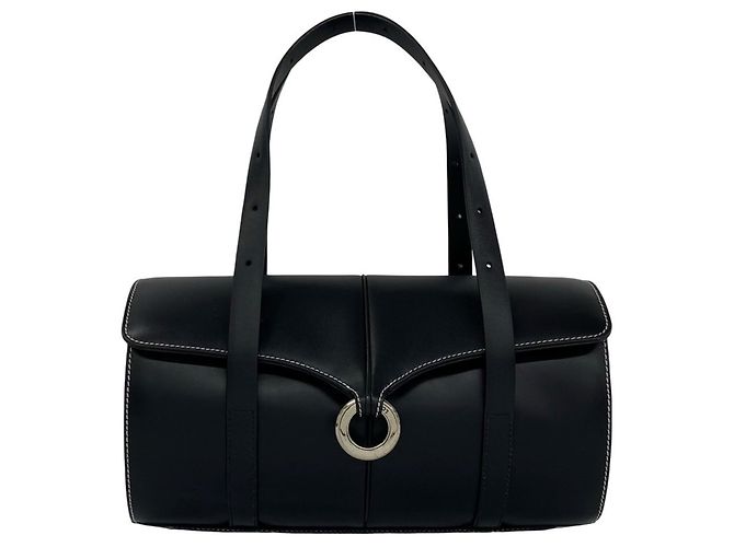 Mini borsa Boston Loewe in pelle nera Nero