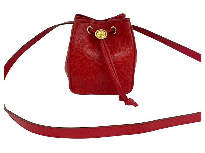 Mini borsa a tracolla in pelle rossa Christian Dior Rosso