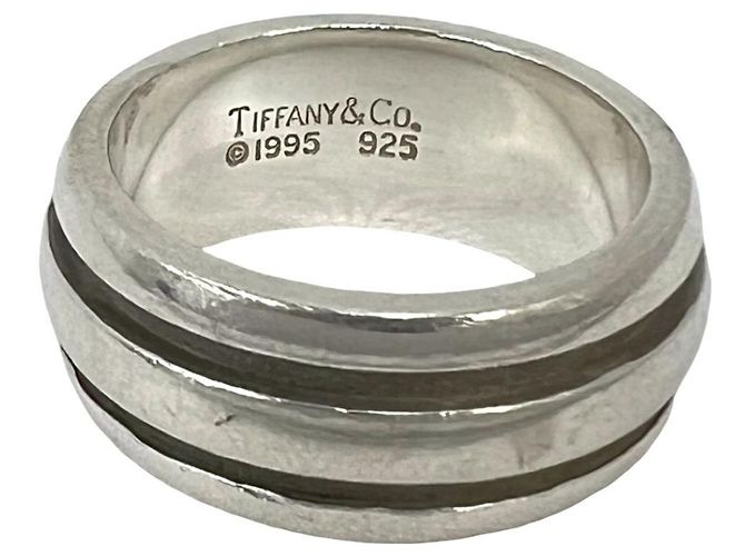 Tiffany & Co Anillo Tiffany Grooved Double Line Plata