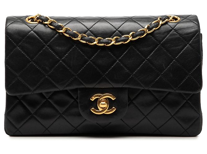 Chanel Black Small Classic Lambskin Double Flap Noir