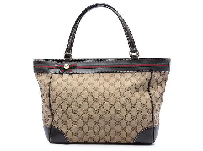 Tote Mayfair em canvas GG bege da Gucci