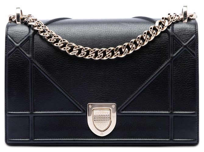 Dior Black Medium Calfskin Diorama Flap Noir