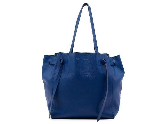 Céline Celine Blue Small Leather Phantom Cabas Tote