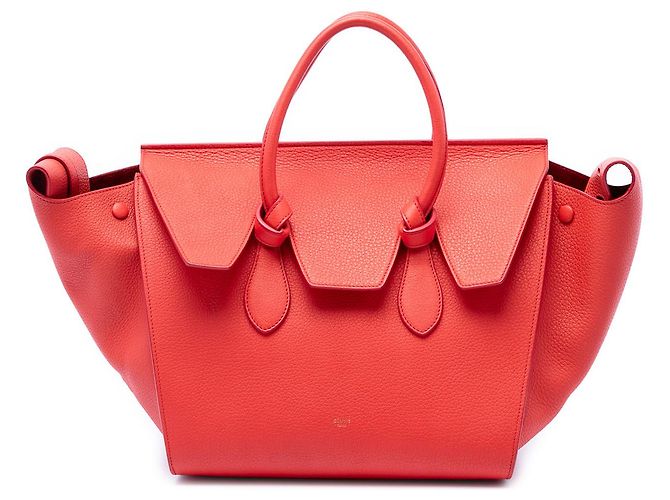 Céline Tote Celine em couro de bezerro de grão médio vermelho