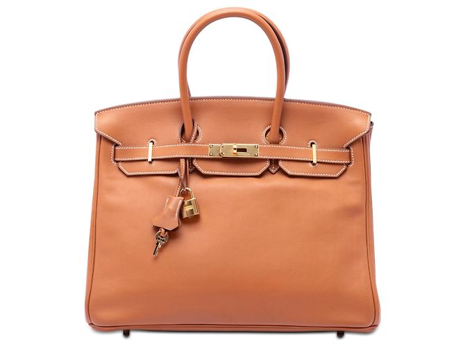 Hermès Brown Courchevel Birkin Retourne 35 Marron Marron clair