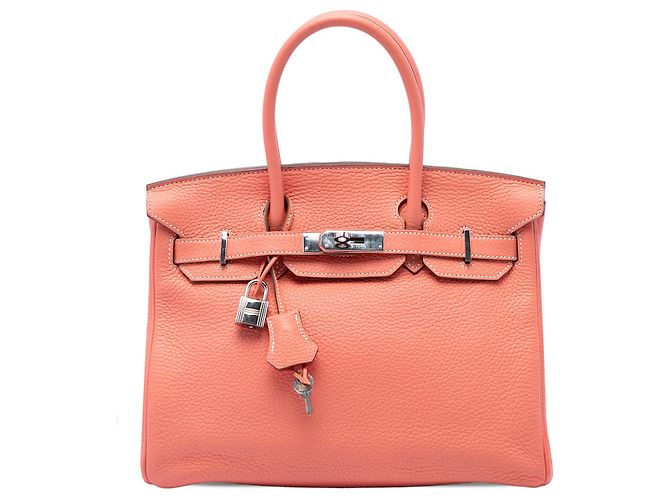 Hermès Orange Clemence Birkin Retourne 30 Pêche
