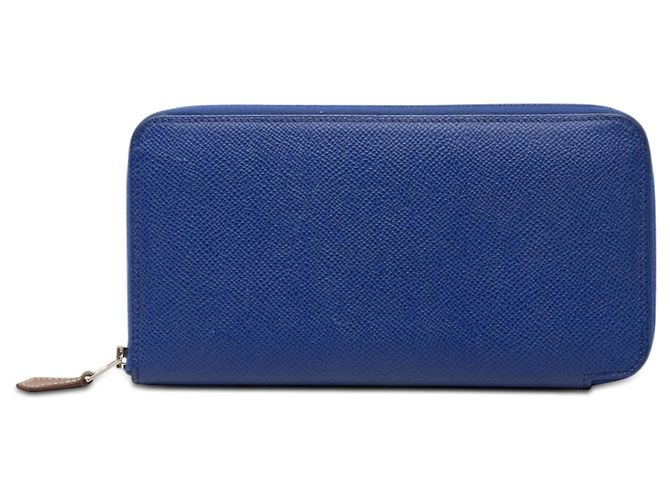 Portefeuille long en cuir Epsom bleu Azap soie Hermès
