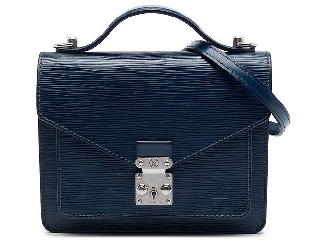 Louis Vuitton Blue Epi Monceau BB Azul Azul oscuro