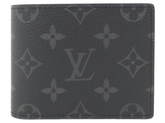 Cartera Slender Monogram Eclipse Louis Vuitton Negro Monograma Lienzo