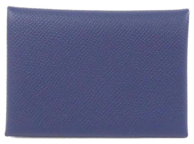 Hermès Hermes Calvi Duo Coin Case Blue Navy blue
