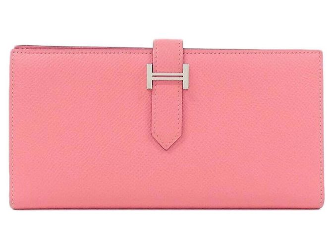 Cartera larga Hermès Bearn Soufflé en Rosa