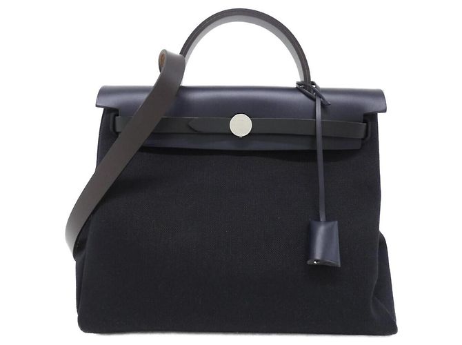 Hermès Hermes Herbag Zip Quadricolor PM Handtasche Schwarz Blau Damier ebene
