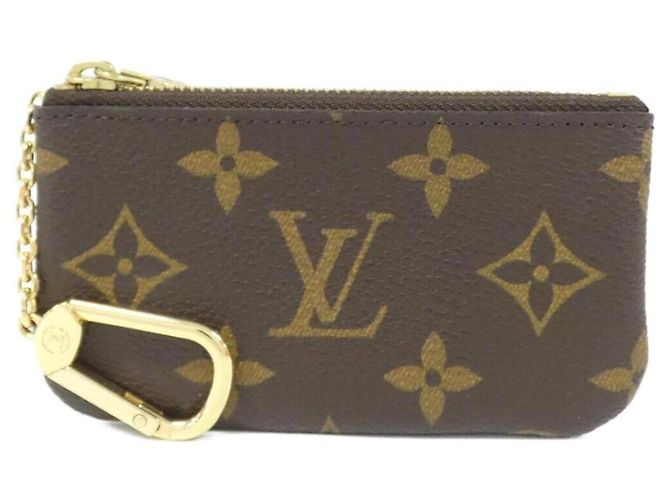 Louis Vuitton Monogram Pochette Clé Coin & Key Case Brown