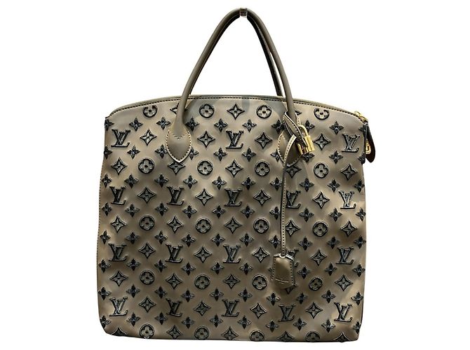 Sac à main vertical Louis Vuitton Lockit Marron Noir