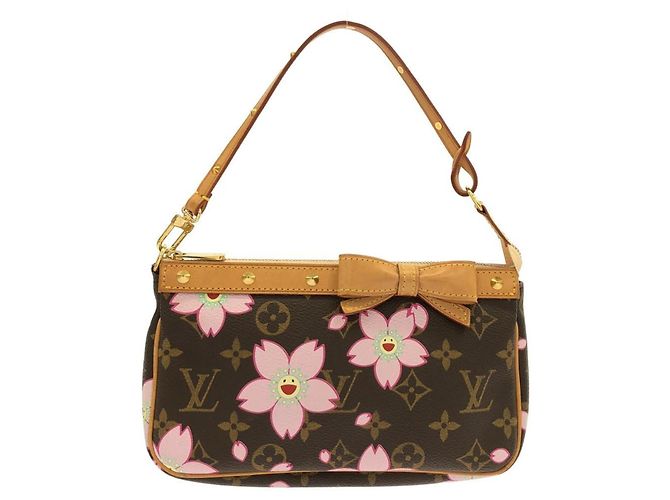 Louis Vuitton Monogram Cherry Blossom Pochette Accessoires Marrone Monogramma