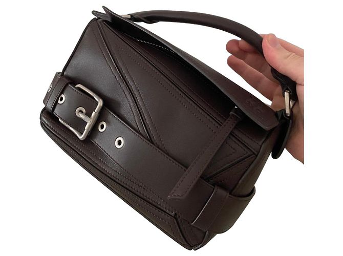 Loewe Bolsa Puzzle Biker em couro marrom