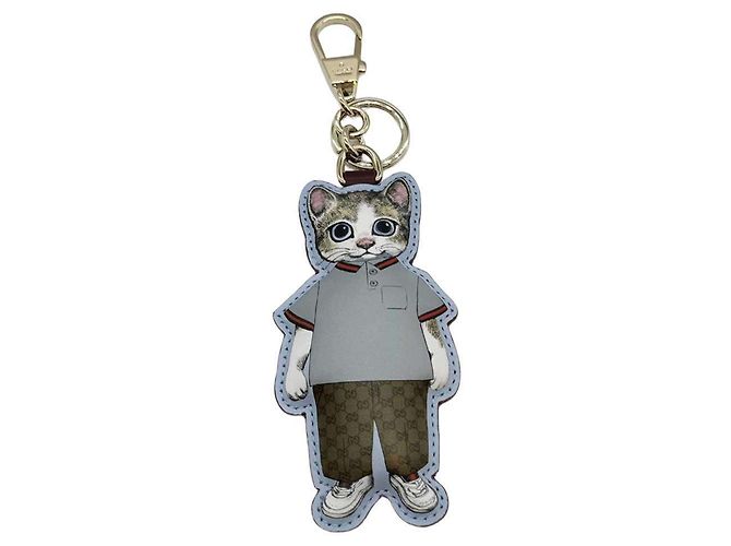 Gucci Higuchi Yuko Boris Cat Bag Charm Keyring Multicolore D'oro