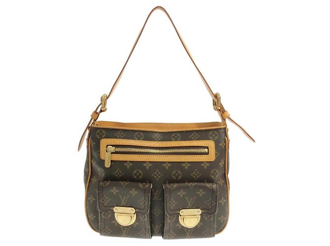 Bolsa de Ombro Louis Vuitton Monogram Hudson GM Marrom Monograma
