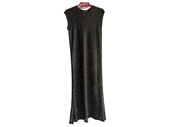 MSGM Midikleid Schwarz mit Pailletten