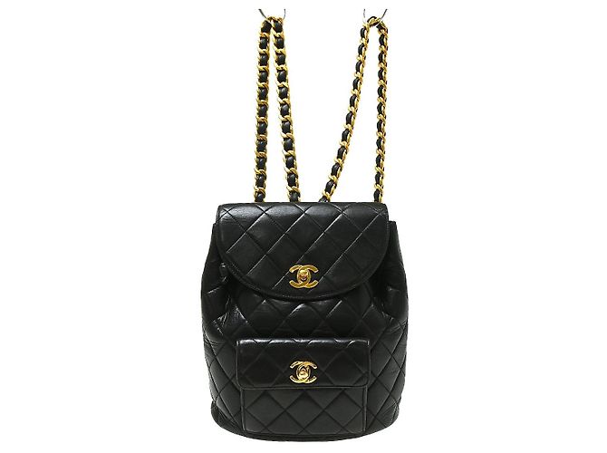 Chanel Duma Drawstring Pelle Trapuntata Large Nero