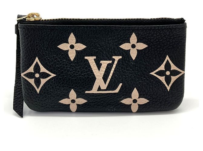 Louis Vuitton Pochette Clé Monogram Empreinte Leather Nero Beige Monogramma