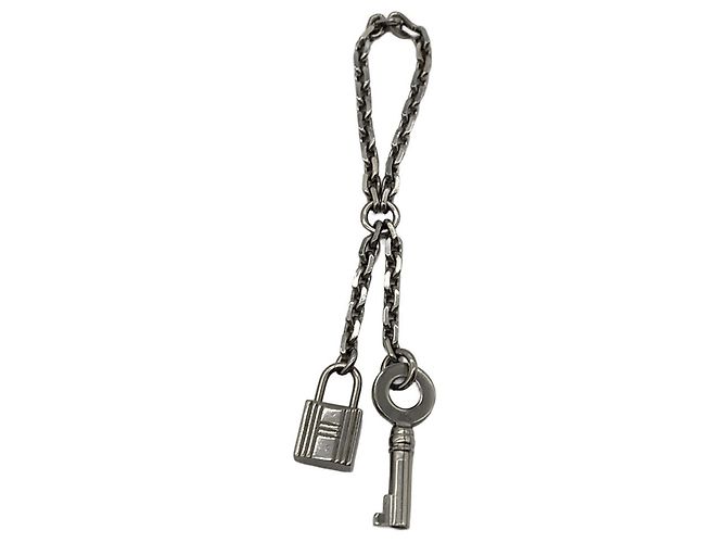 Ring Hermès Anel para lenço Hermes Cadeado e Chave em prata 