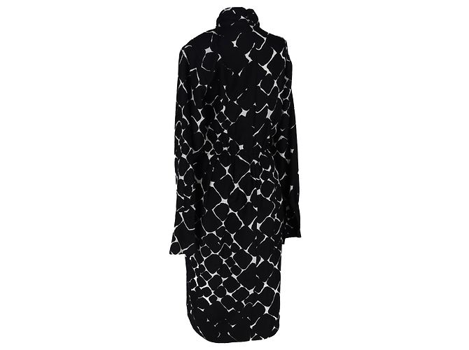 Abito midi con collo alto in seta nera Marc Jacobs Nero