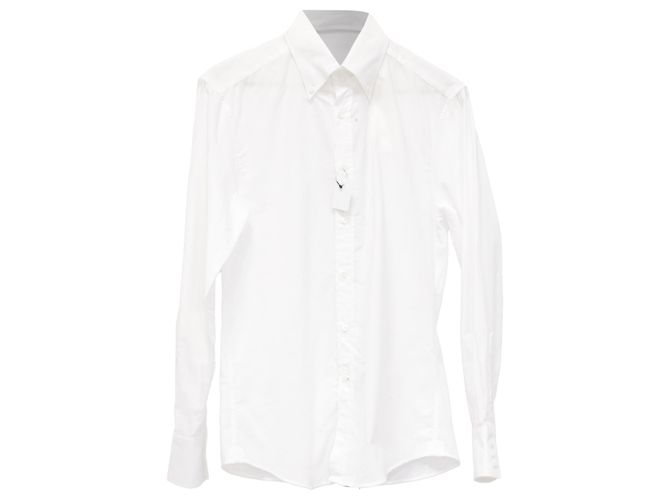 Camisa de vestir de manga larga Brunello Cucinelli en algodón blanco