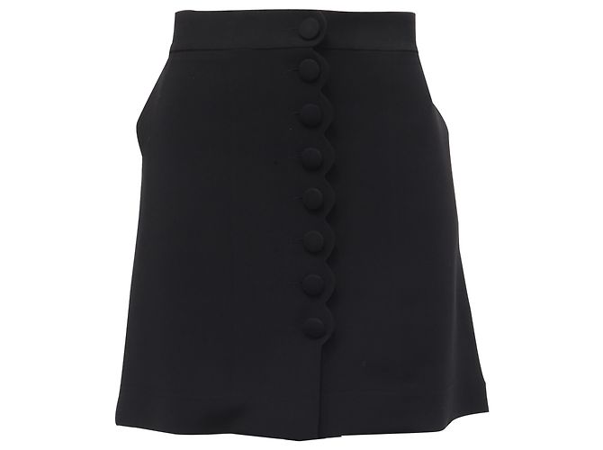 Mini saia Chloé com bordas recortadas em acetato preto