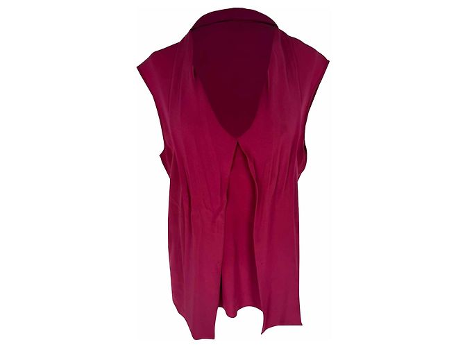 Camicetta senza maniche con scollo a V Gucci in seta rosa