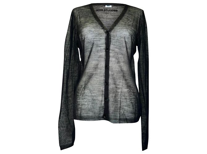 Leichter Acne Studios Cardigan aus schwarzer Wolle