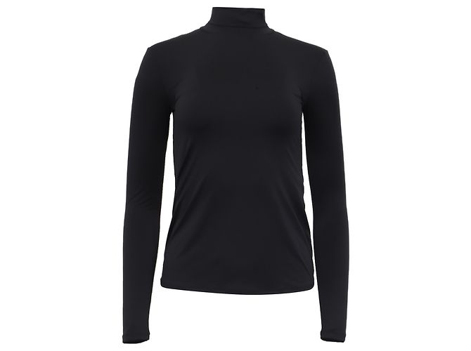 Top con collo alto e maniche lunghe Max Mara in poliammide nero