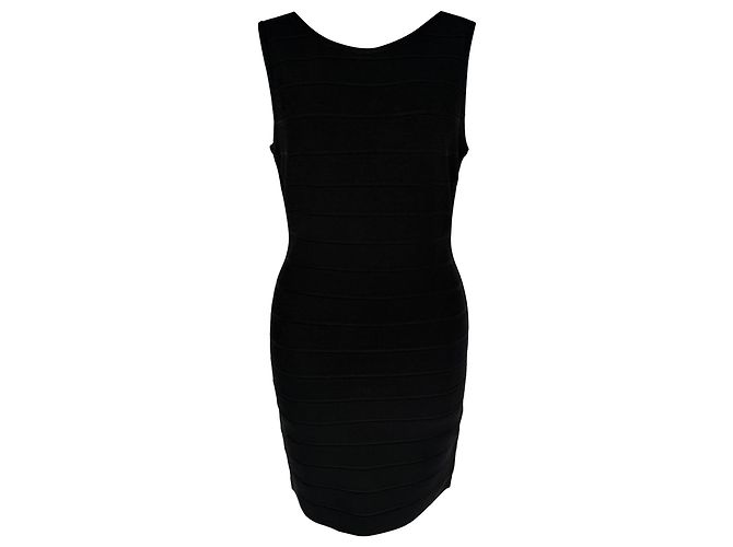 Mini abito bandage Herve Leger in rayon nero