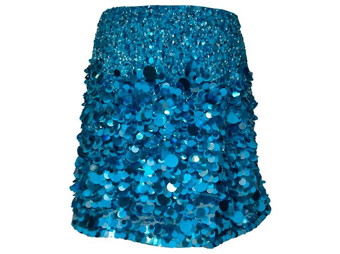 Maje Mini-jupe à sequins Aje Cherie en nylon bleu clair
