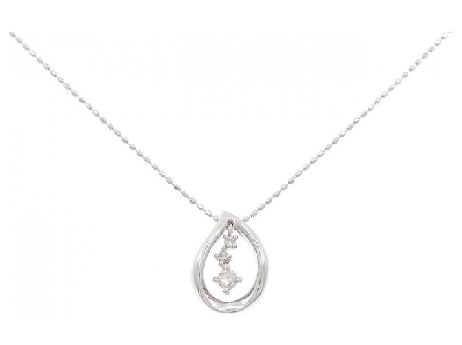 Autre Marque Collana in oro bianco 10K e diamanti Argento