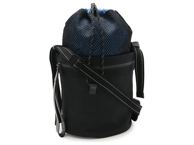 Borsa a tracolla in nylon Bottega Veneta Nero Blu