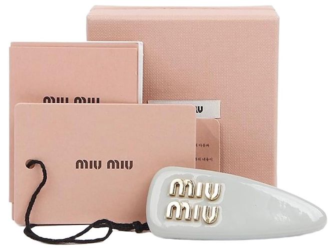 Miu Miu Clip per capelli con logo Verde 