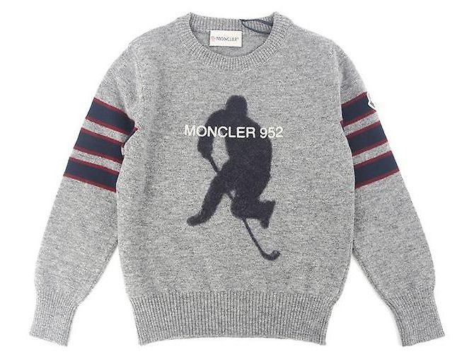 Suéter de lã cinza Moncler KIDS Prata