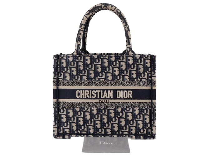 Dior Petit sac cabas Oblique Navy Bleu