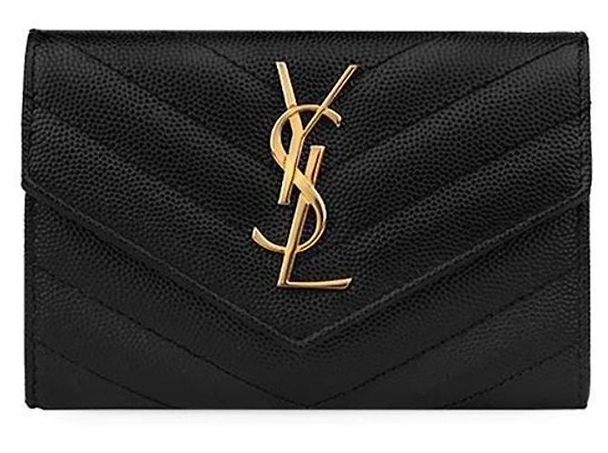 Saint Laurent Monogram Envelope Card Holder Black