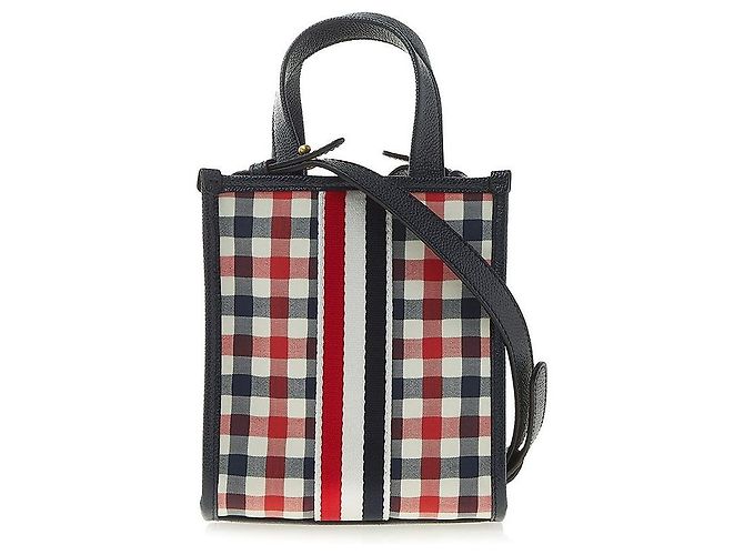 Thom Browne Mini saia de lã xadrez vichy e listras tecidas para mulher Multicor