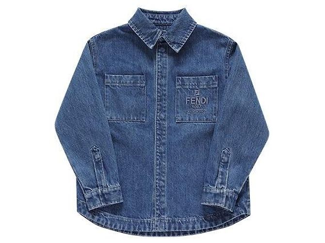Fendi Logo Denim Jacket Blue