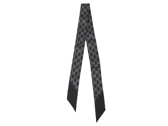 Gucci Cinta de seda estampada Negro
